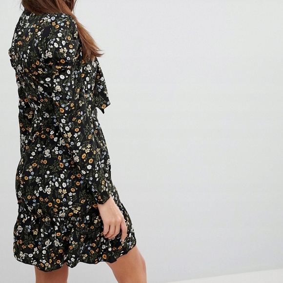 ASOS Parisian Floral Ruffle Tie Waist Dress - Picture 3 of 8